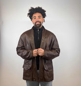 Vintage Brown Leather Jacket - XL